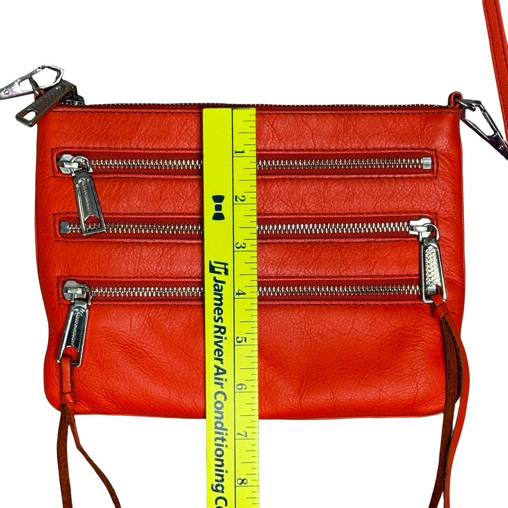 Rebecca Minkoff Red Leather Triple Zip Crossbody Bag Small Rock n‎ Roll Biker - Picture 12 of 16